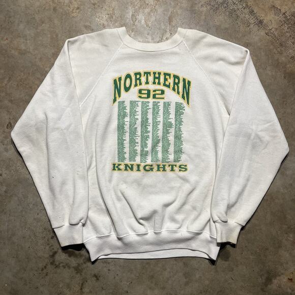 Vintage 1992 Northern Knights High School White Sweatshirt - Picture 1 of 3